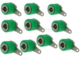 Gniazdo banan 4mm małe zielone 10 sztuk