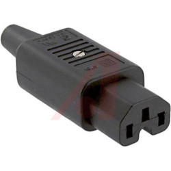 Złącze IEC IEC C15 Montaż na kablu Żeński 10A Proste liczba bezp None Śruba Schurter