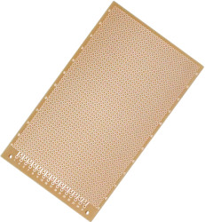 Circuit board, 160 x 100 mm, pitch 2.54 mm, single sided, FR1 hard paper, Cu 35 µm, 1906SA043