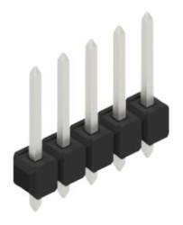 Pin header, 5 pole, pitch 2.54 mm, straight, black, 10054005