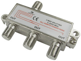 3 Port F-Connector Splitter