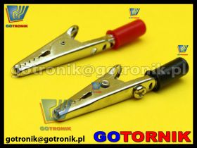 Krokodyl na wtyk banan 4mm (czerwony + czarny)