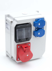 Rozdzielnica budowlana RB 4M gniazda 1x32A/5 2x250V IP54 MIKOŁAJKI 9013130W PCE