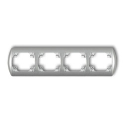 TREND Ramka pozioma poczwórna srebrny metalik 7RH-4
