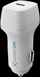 219946 USB charger, USB-C (PD), 20 W, for use in car, white