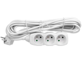 Przedłużacz 3-gniazda z/u 7m /H05VV-F 3G1/ biały P0317