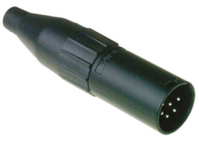 Złącze XLR 6 -pinowe Montaż na kablu Męski Czarny