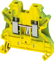 Ground terminal, 2 pole, 0.14-4.0 mm², clamping points: 2, green/yellow, screw connection, NSYTRV22PE