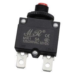 Wyłącznik nadprądowy bimetaliczny MR1, 5A 250Vac, 1 tor