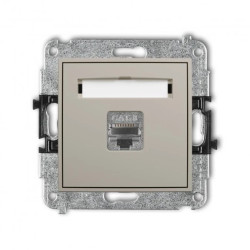 ICON Mechanizm gniazda komputerowego pojedynczego 1xRJ45, kat. 8, ekranowany, 8-stykowy taupe 60IGK-11