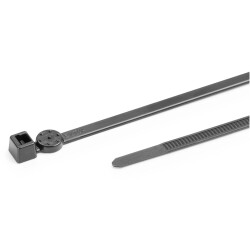 Cable tie, releasable, PA, (L x W) 200 x 4.6 mm, bundle-Ø 1.5 mm, black, -25 to 85 °C, 111-02547