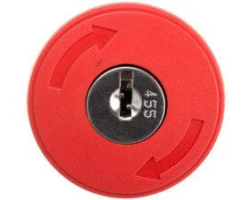 Napęd przycisku bezpieczeństwa czerwony do blokowania kluczykiem 455 bez podświetlenia LPCB6844