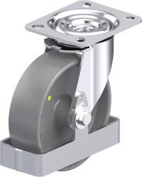 Blickle 939696 L-PO 125G-ELS-FS Rolka obrotowa z blachy stalowej Średnica koła: 125 mm Maksymalne obciążenie: 250 kg 1 s