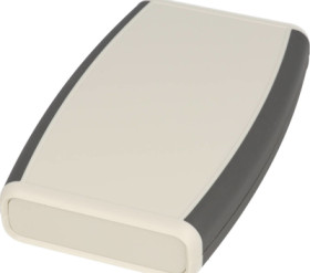 ABS handheld enclosure, (L x W x H) 147 x 89 x 25 mm, light gray (RAL 7035), IP54, 1553DGY