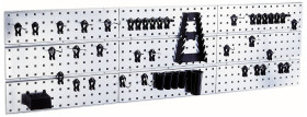 Tablica na narzędzia z otworami raaco Werkzeug-Wandpaneel x 3 + 44Clips 109659 (S x W x G) 1560 x 440 x 11 mm 1 szt.