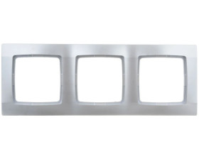KARO Ramka potrójna srebrny perłowy R-3S/43