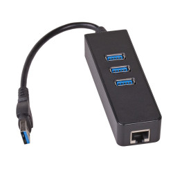 Akyga AK-AD-32- Hub 3x USB 3.0 Akyga AK-AD-32 z kartą sieciową 10/100/1000 15cm