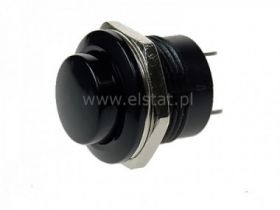 Przeł. przycisk chwilowy okrągły duży NO czarny