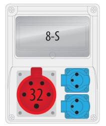 Rozdzielnica R-BOX 240 8S 1x32/5, 2x230V puste okno B.1802