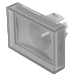 Soczewki do wskaźników, 61-933, Przezroczyste, bezbarwne, Prostokąt, długość: 21.5