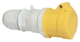 Złącze przemysłowe - zasilające 16A Gniazdo 110 V 2P + E Bals Żółty Montaż na kablu IP44