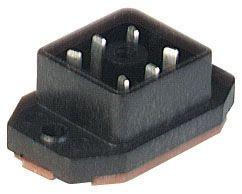 GO 6 FAV M wtyk 6 stykowy z flanszą do obudowy, przyłącze lutowane, czarny, 932669100, Hirschmann, 932669100, GO6FAVM, 733655