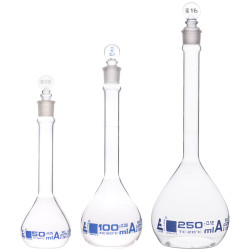 EISCO CH196042 Premium Volumetric Flask Set, Class A, Borosilicate 3.3 Glass