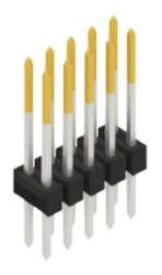 Pin header, 10 pole, pitch 2.54 mm, straight, black, 10053625