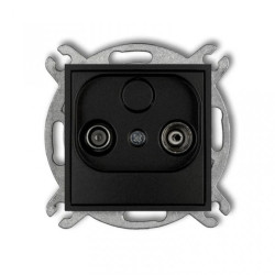 MINI Gniazdo antenowe RTV przelotowe 9dB czarny mat 12MG9P