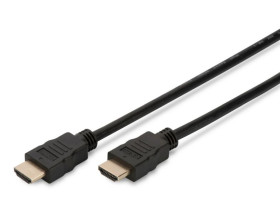 Kabel połączeniowy HDMI Highspeed 2.0 z Eth. GOLD Typ HDMI A/HDMI A, M/M czarny 1m AK-330107-010-S