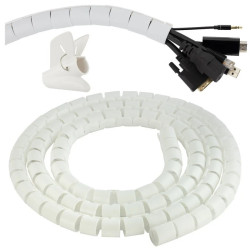 Elastyczny organizer biurkowy do kabli fi:25mm 2m biały NEKU