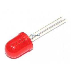 dioda LED 10mm czerwona matowa 220mcd 10szt