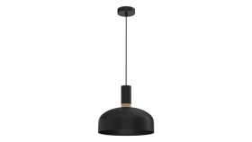 Lampa Wisząca Malmo Black/Wood 1Xe27 Mlp8381 Milagro