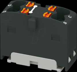 1046616 PTFIX distribution block, 4x1.5, black