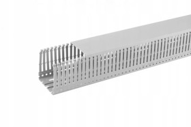 Kanał grzebieniowy 60x40mm szary korytko kablowe z pokrywą PROMEX / 2 m / (4/M/KG 60x40/P)