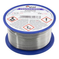 Cyna lutownicza z topnikiem SW26 - 0.7mm - spoiwo Sn60Pb40 Cynel 250g