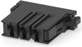 Socket header, 3 pole, pitch 6.35 mm, straight, black, 1-1747276-3