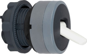 Toggle switch, 2 positions, unlit, groping, waistband round, black, front ring light gray, 2 x 90°, mounting Ø 22 mm, ZB5AD48C0