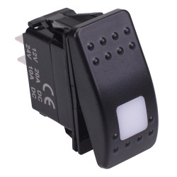 White illuminated On-Off Automotive Rocker Switch SPST 10A 12-24V IP68