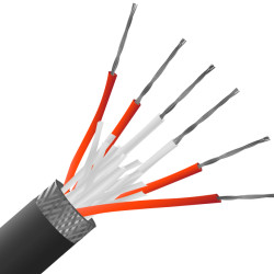 Przewód detektora termometru rezystancyjnego (RTD) RTD dł. 50m 7/0,2mm -75 → +260 °C. PFA 6-żyłowy Ekranowany