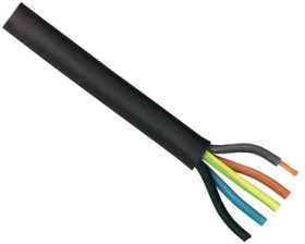 Rubber sheathed cable H05RR-F 5 G 2.5 mm², unshielded, black, H05RR-F 5G2,50 SCHWARZ