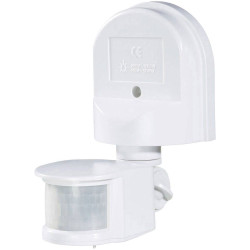 Renkforce 1296294 Wall PIR Motion Detector 180&#xB0; White IP44 Adjustable Sensor
