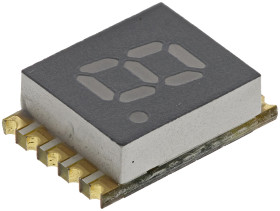 Wyświetlacz diodowy LED 7-segmentowy ze wspólną anodą 30 mcd RH DP, Czerwony 5.1mm Kingbright 635 nm