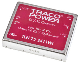 Przetwornica DC-DC, 25W, Uwe 10 → 40 V DC, Uwy 5V dc, Iwy 5A, TRACOPOWER