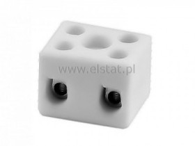 Złączka gwintowana porcelanowa 2- tory 4mm2 1o