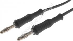2010-100-SW Przewód z 2 wtykami prostymi Ø4mm, PVC 0,75mm2 w podwójnej izolacji, dł. 100 cm, czarny, ELECTRO-PJP, 2010-100N