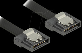 83838 Cable SATA FLEXI 6 GB/s 10 cm black metal