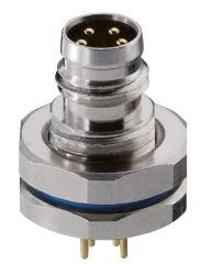 RSMHL 4/S 5,5 złącze M8, 4 stykowe, męskie, przykręcane od przodu nakrętką M10x1, styki lutowane do PCB, LUMBERG, 48962, RSMHL4S