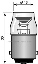 Neonowa Ba15d 400V 13x30 ChRL