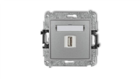 Mini Gniazdo Pojedyncze Usb-Aa 3.0 Srebrny Metalik 7Mgusb-5